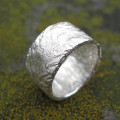Rocky Outcrop Broad Ring with a textured rock-like surface