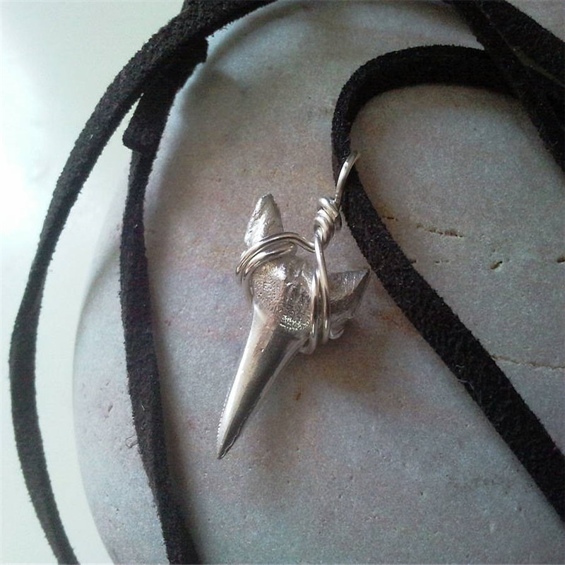 Silver shark tooth necklace