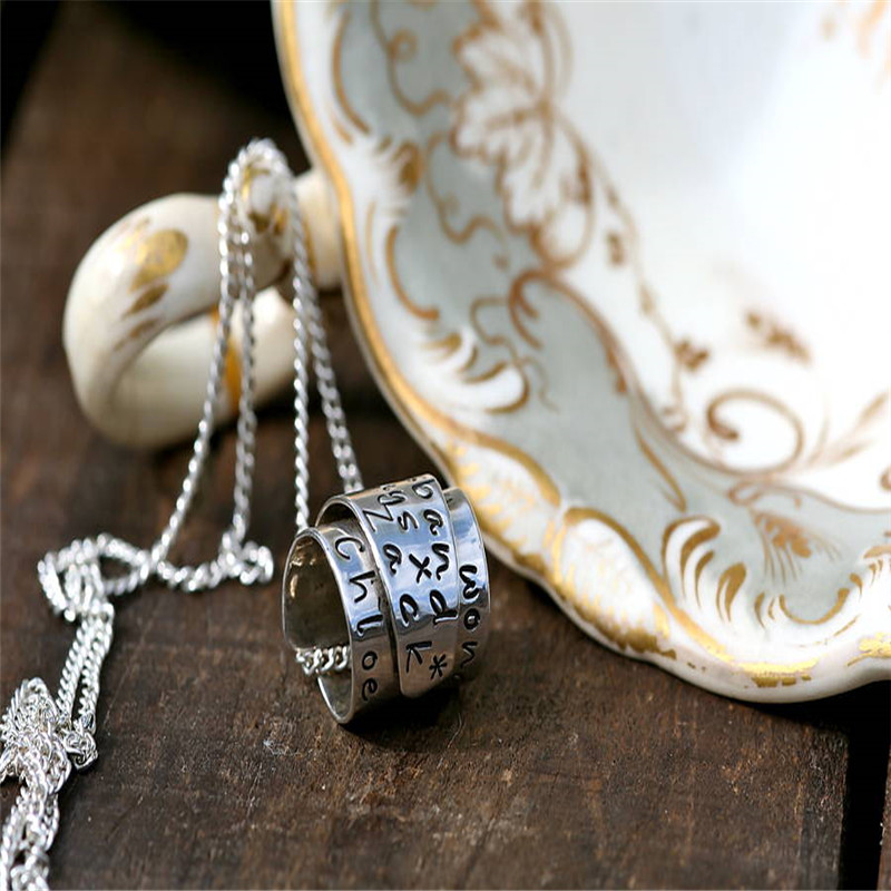 Personalised Silver Scroll Necklace Personalised Silver Scroll Necklace