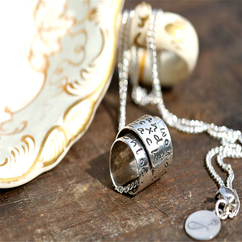 Personalised Silver Scroll Necklace Personalised Silver Scroll Necklace