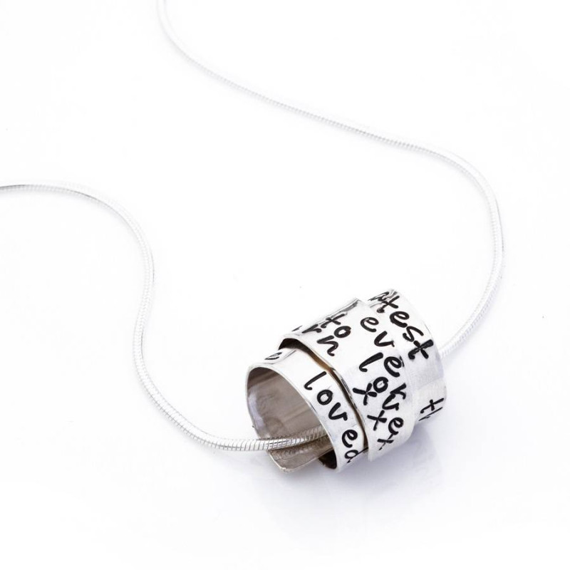 Personalised Silver Scroll Necklace Personalised Silver Scroll Necklace