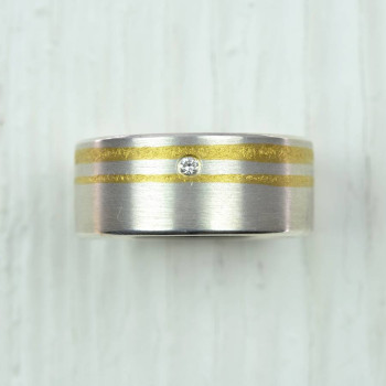 Silver And Finegold Diamond Ring Silver And Finegold Diamond Ring