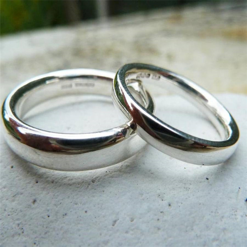 Silver Comfort Fit Wedding Ring Set Silver Comfort Fit Wedding Ring Set