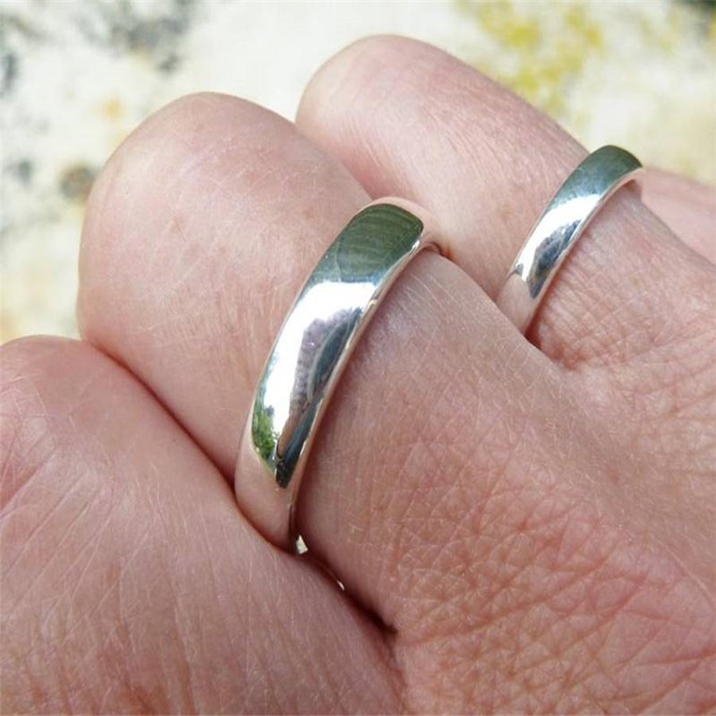 Silver Comfort Fit Wedding Ring Set Silver Comfort Fit Wedding Ring Set