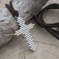 Large Silver Cross Necklace gallery image