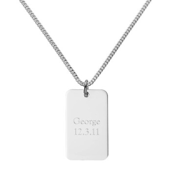 Silver Dog Tag Necklace Silver Dog Tag Necklace