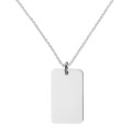 Silver Dog Tag Necklace Detail Silver dog tag necklace detail