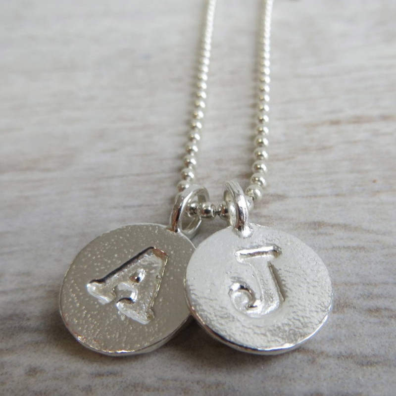 Silver Letter Charm and Ball Chain Necklace Silver letter charm and ball chain necklace