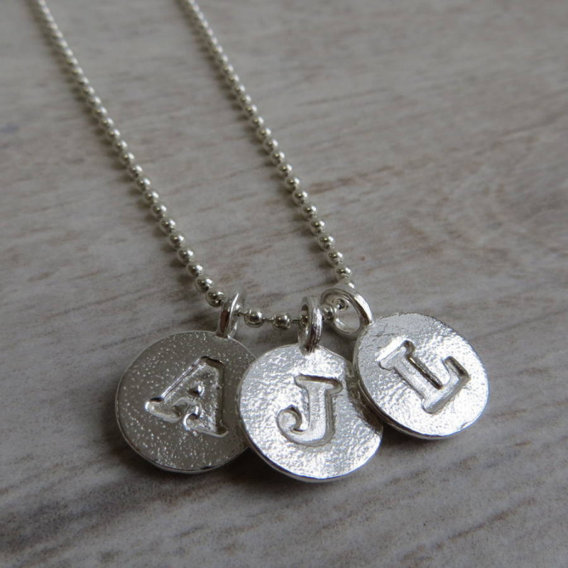 Silver Letter Charm and Ball Chain Necklace Silver letter charm and ball chain necklace product image