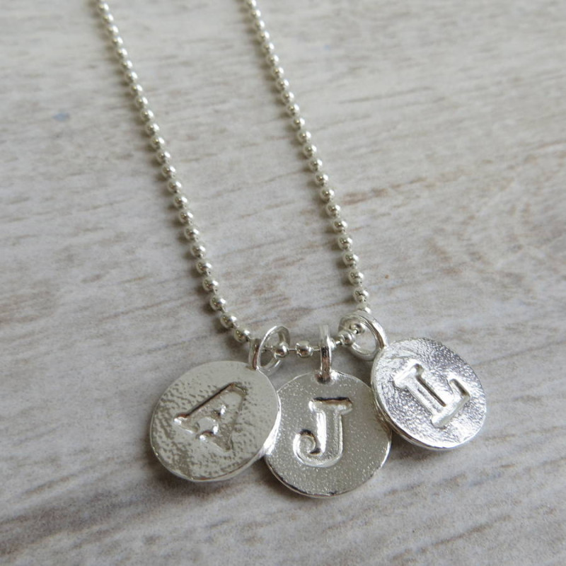Silver Letter Charm and Ball Chain Necklace Silver letter charm and ball chain necklace product image