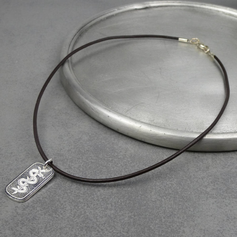 Silver Medical ID Tag Pendant Silver medical ID tag pendant for personalised engraving