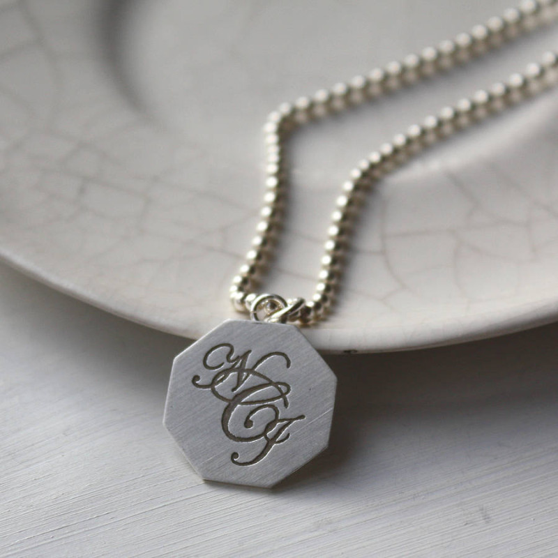 Silver Monogram Necklace Silver monogram necklace