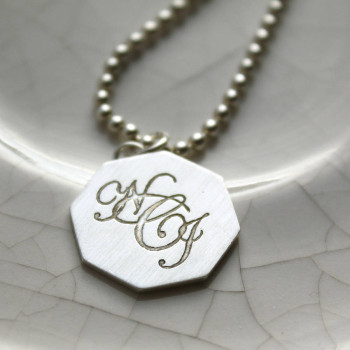 Silver Monogram Necklace Silver Monogram Necklace