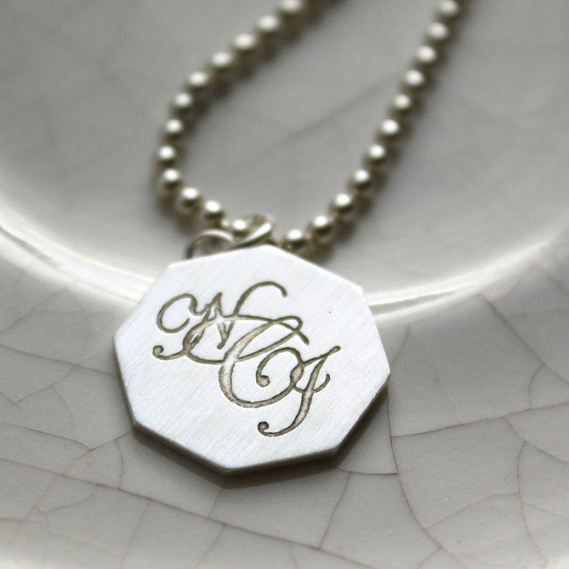 Silver Monogram Necklace Silver monogram necklace