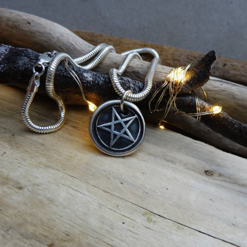 Silver pentacle pendant