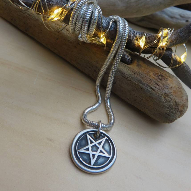 Silver pentacle pendant