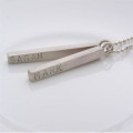 Silver personalised satin men's necklace