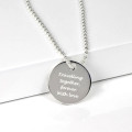Personalised Silver Round Dog Tag Pendant Personalised round silver dog tag pendant