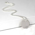 Personalised Silver Round Dog Tag Pendant Personalised round silver dog tag pendant view