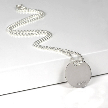 Personalised Silver Round Dog Tag Pendant Personalised Silver Round Dog Tag Pendant