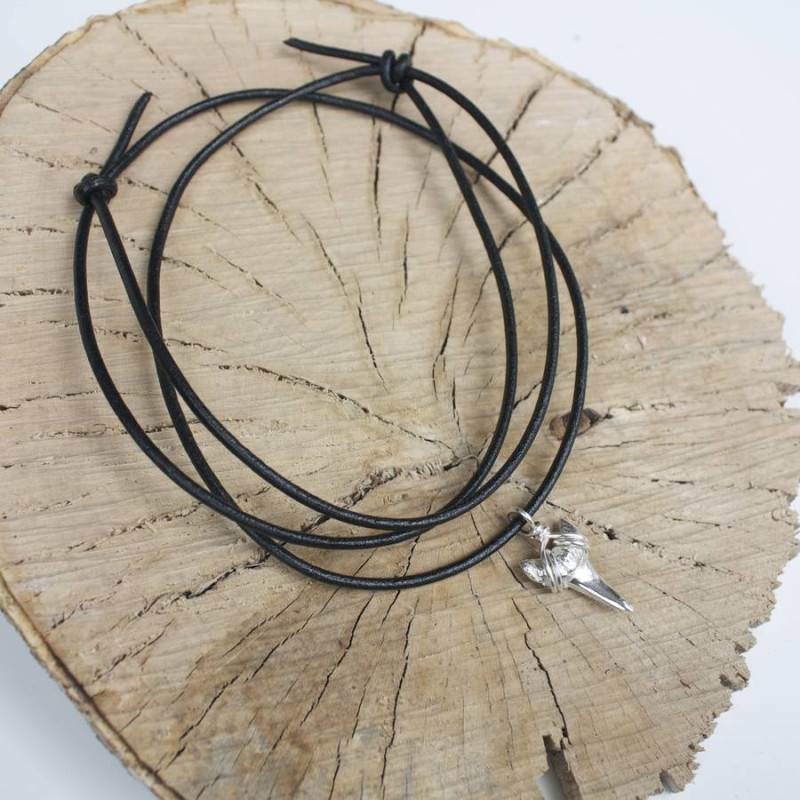 Silver shark tooth necklace