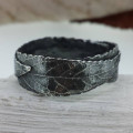 Silver Three Leaf Band Ring - Gallery View Silver Three Leaf Band Ring gallery view