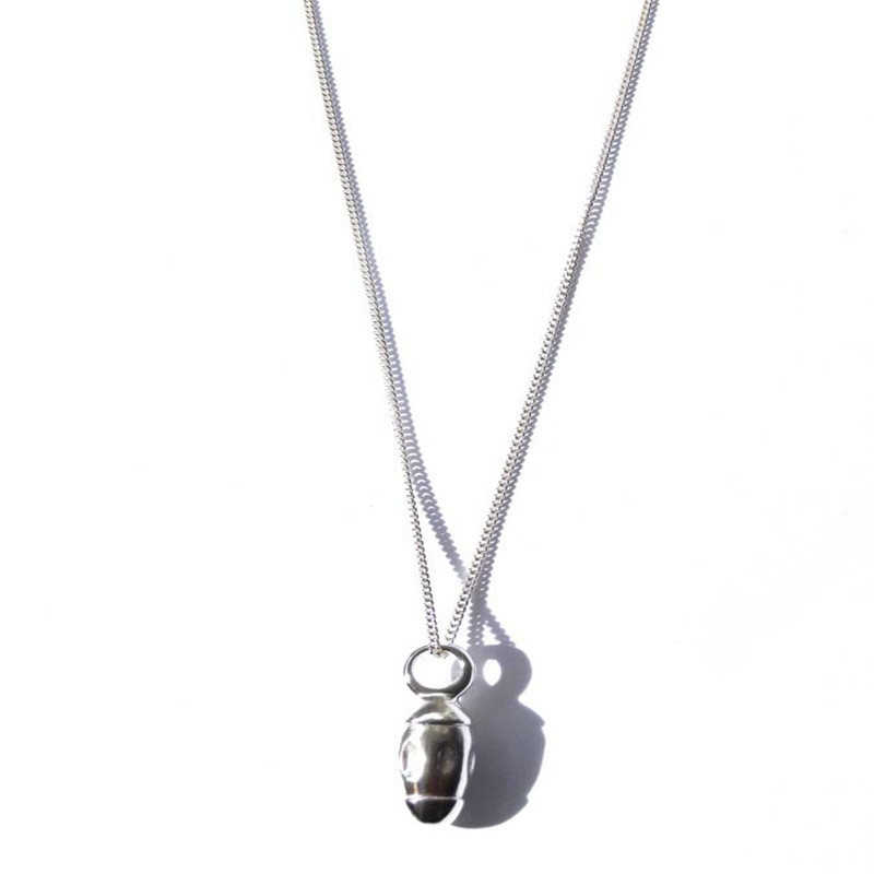 Silver Toggle Dimple Pendant necklace, gallery view