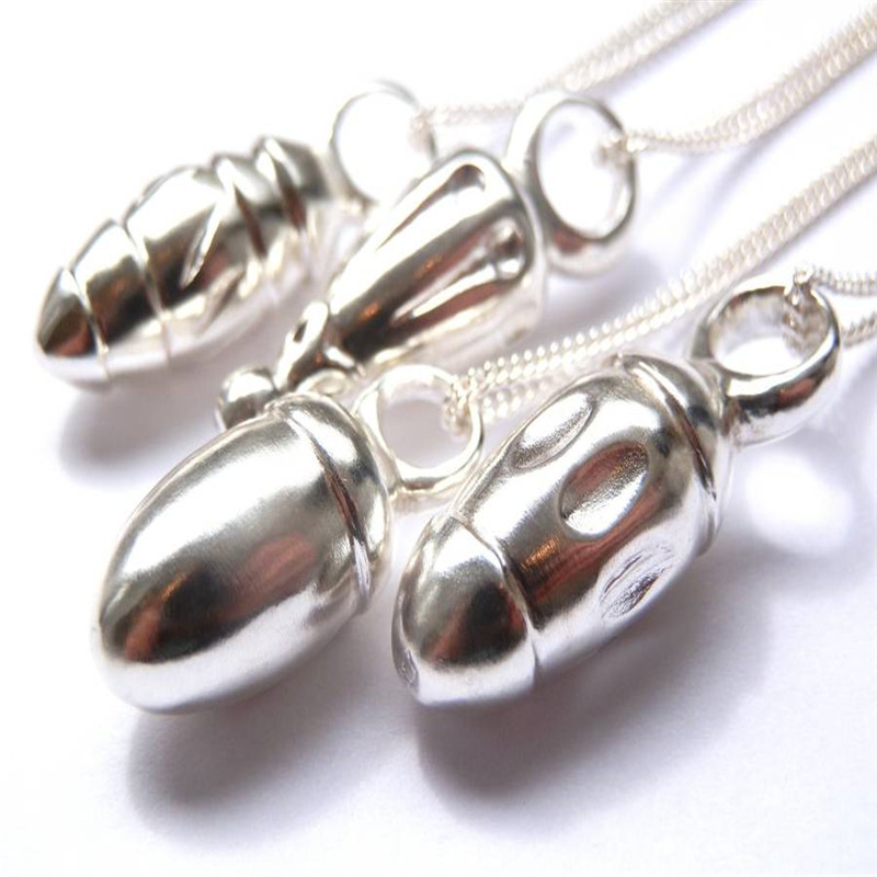 Silver Toggle Dimple Pendant necklace, gallery view