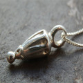 Silver toggle hot air balloon pendant