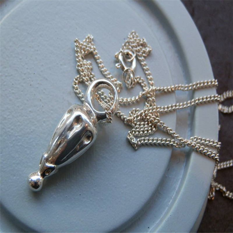 Silver toggle hot air balloon pendant