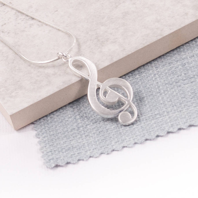 Silver Treble Clef Pendant Silver treble clef pendant