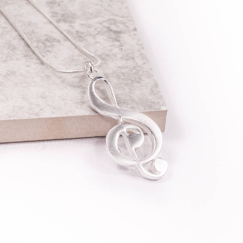 Silver Treble Clef Pendant Silver treble clef pendant