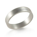 Hand-forged flat-fit silver wedding band ring product view