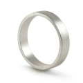Hand-forged flat-fit silver wedding band ring product view