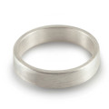 Hand-forged flat-fit silver wedding band ring product view