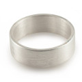 Hand-forged flat-fit silver wedding band ring product view