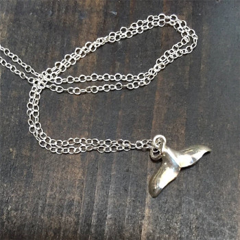 Silver Whale Tail Pendant Necklace Silver Whale Tail Pendant Necklace