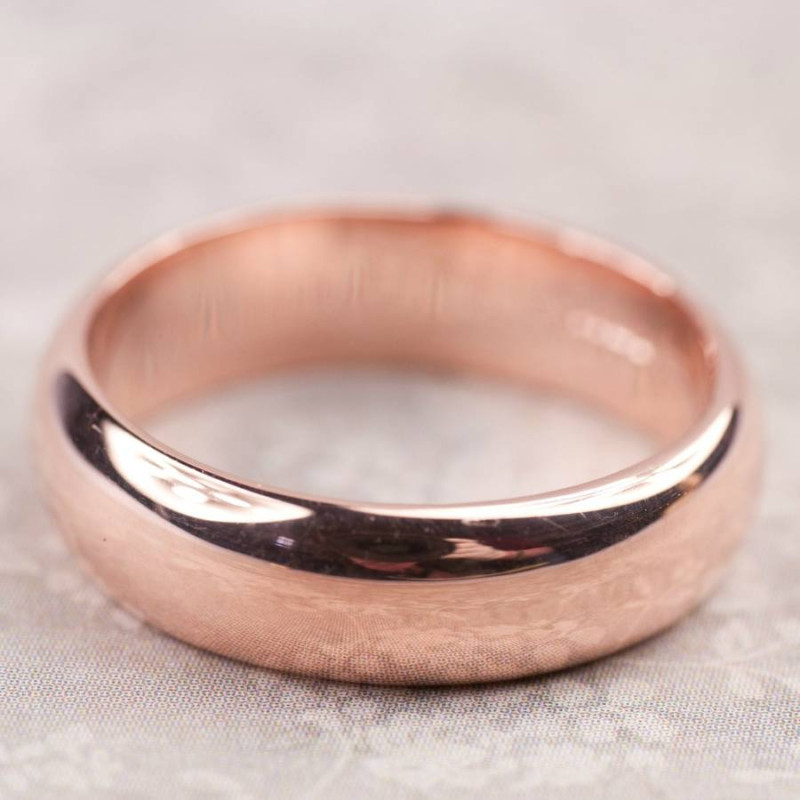 Simple handmade men's 18ct gold wedding ring