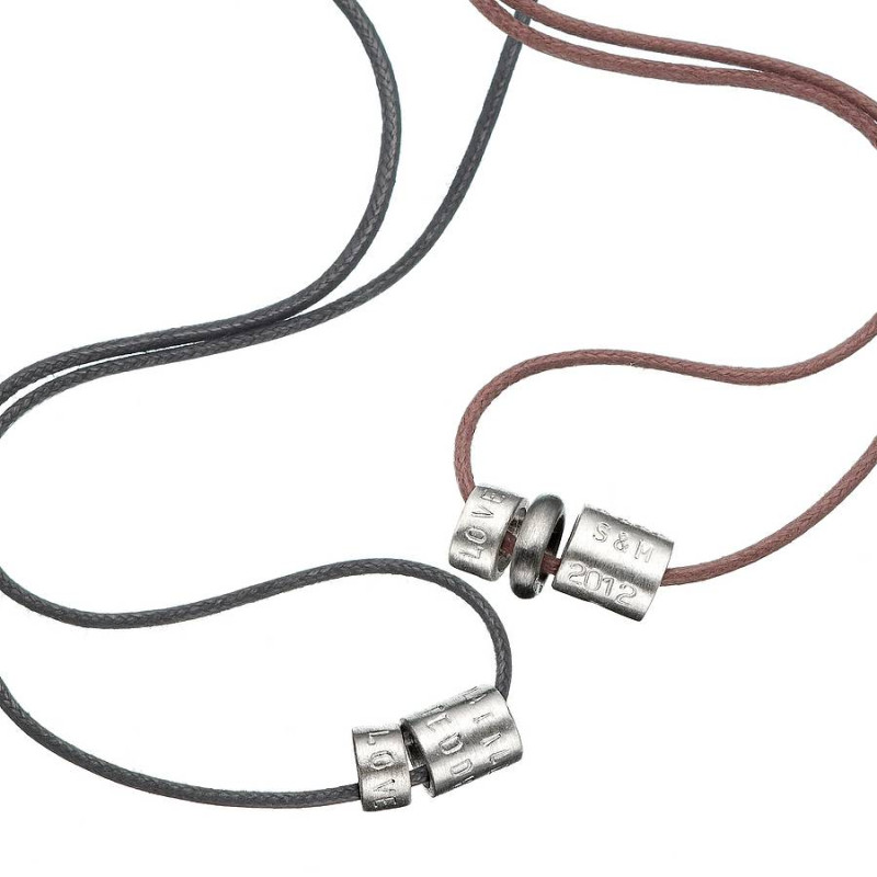 Men's personalised life bead necklace