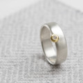 Slim Offset Ring with diamond