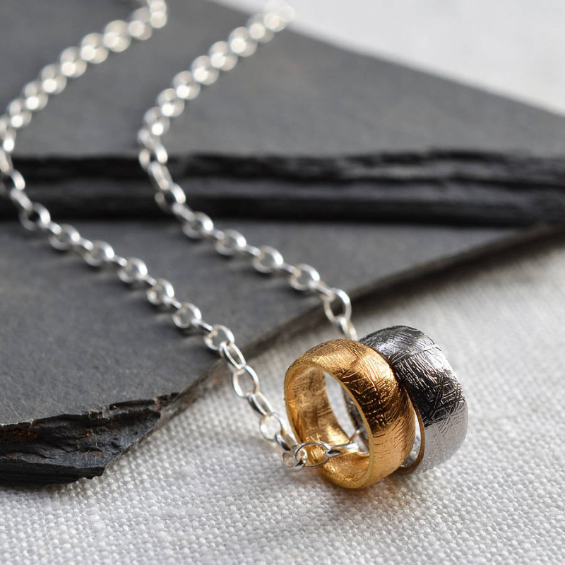 Small Meteorite Rings Necklace product image