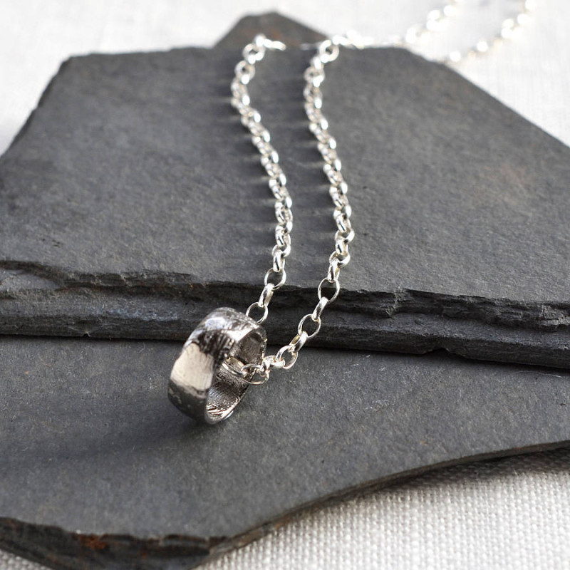 Small Meteorite Rings Necklace product image