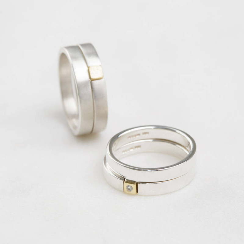 Personalised Sterling Silver Square Puzzle Ring Personalised sterling silver square puzzle ring