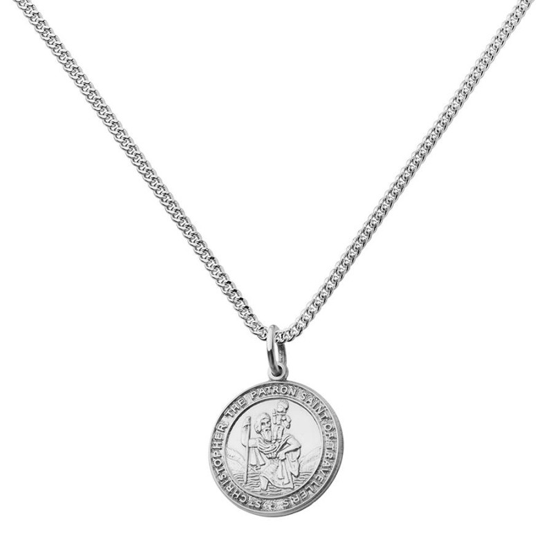 St Christopher Chunky Round Necklace St Christopher Chunky Round Necklace gallery image