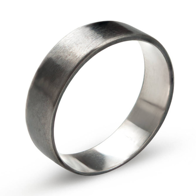 Oxidized Flat Wedding Band Ring Oxidized flat wedding band ring