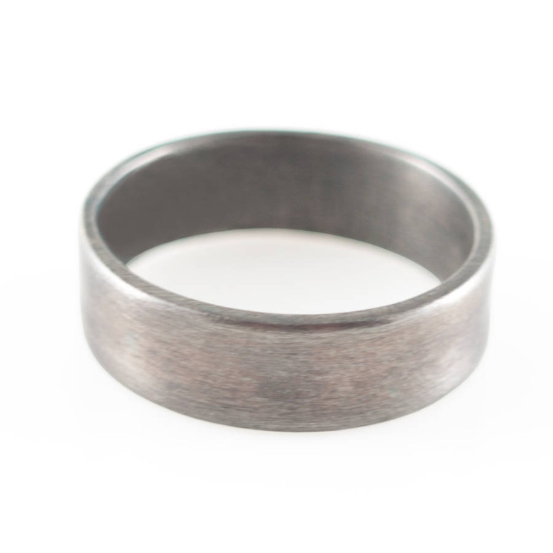Oxidized Flat Wedding Band Ring Oxidized flat wedding band ring