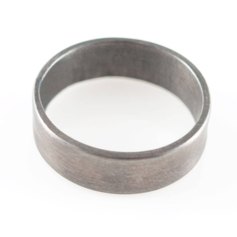Oxidized Flat Wedding Band Ring Oxidized flat wedding band ring