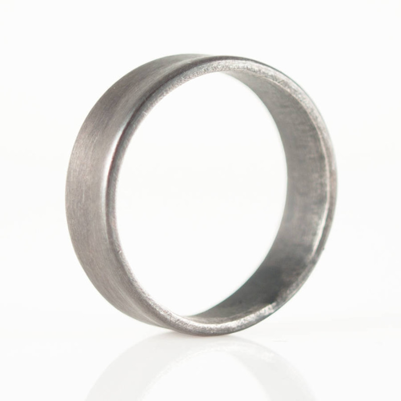 Oxidized Flat Wedding Band Ring Oxidized flat wedding band ring