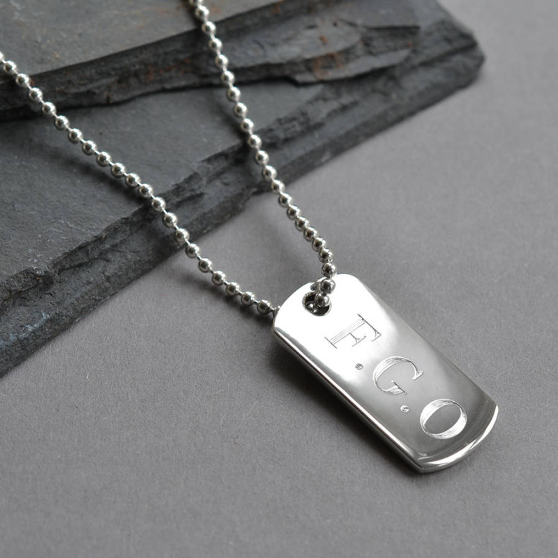 Sterling Silver Solid Dog Tag Necklace Sterling silver solid dog tag necklace