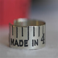 Etched vintage style tape measure ring product image